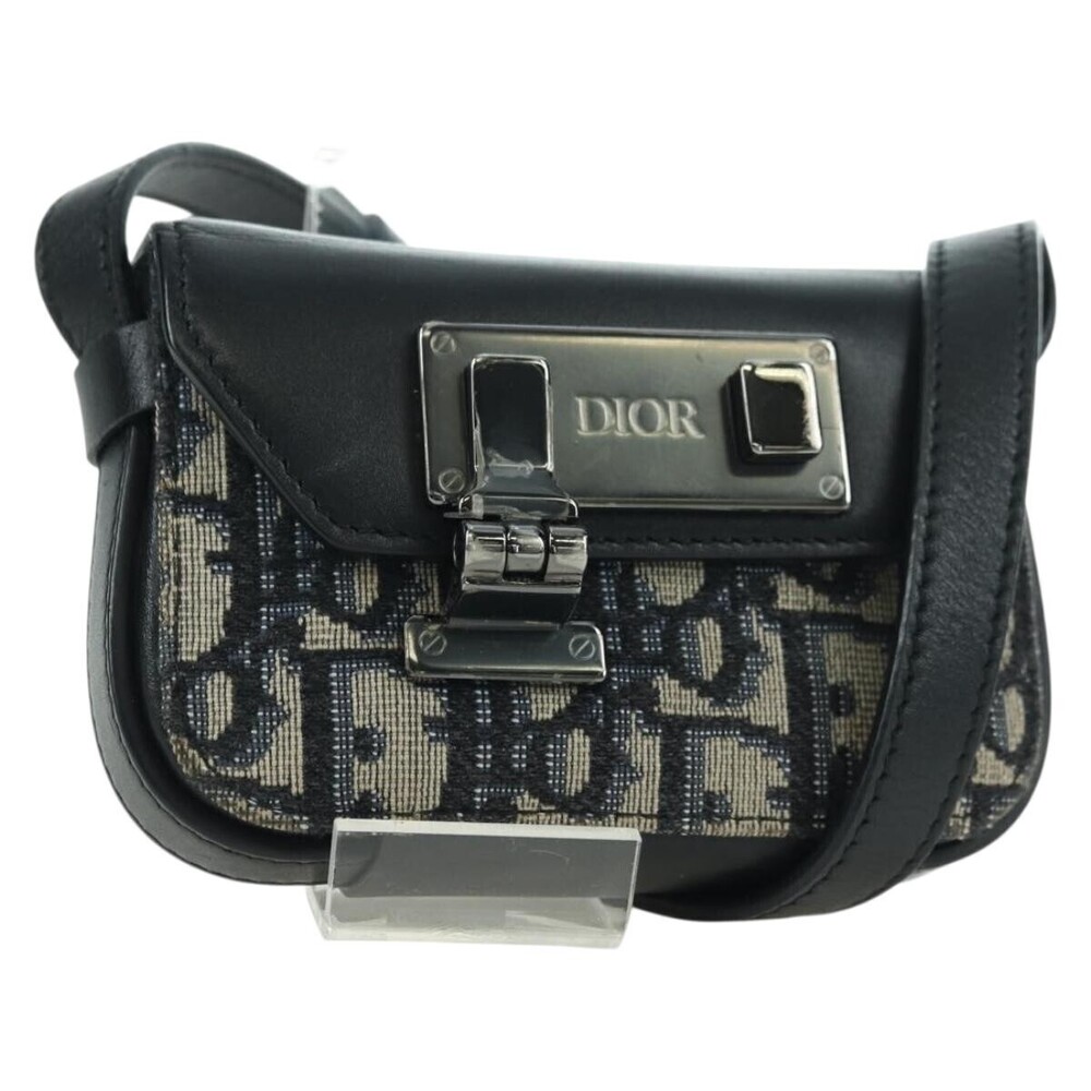 Christian Dior Clasp Lock Messenger Oblique Canvas and Leather Nano